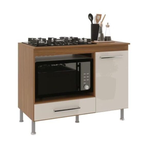 Forno e fogão de bancada 105cm 1 porta 1 gaveta