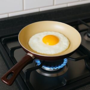 Frigideira Cerâmica Antiaderente Premium, Base em Inox, 24 cm, Vinho Acetinado, Revestimento Cerâmico, Compatível com Fogão por Indução, Distribuição Uniforme de Calor