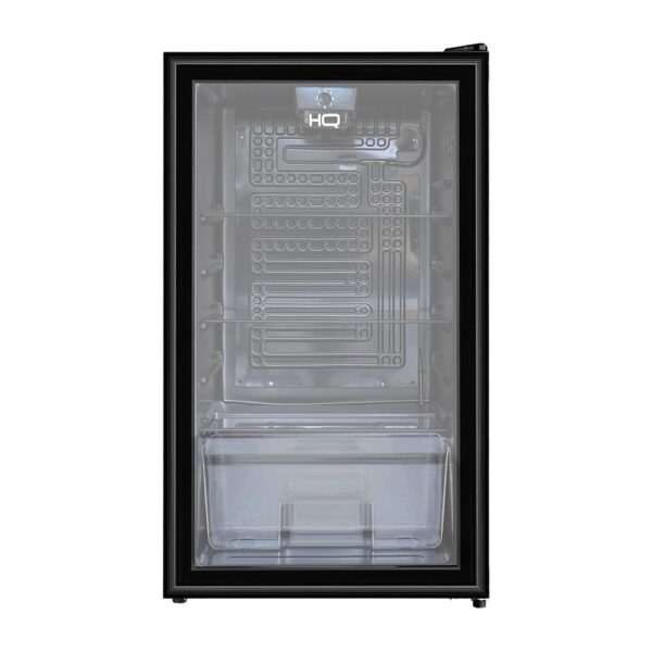 Frigobar Expositor Vertical HQ Vidro Duplo 95 Litros Preto HQ-95FBPV 220V