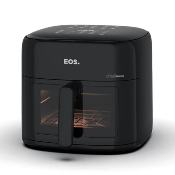 Fritadeira Air Fryer Eos Family 8,2 Litros Chef Gourmet Digital Compacta All Black Eaf80p 110v