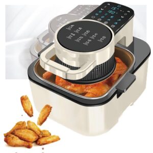 Fritadeira Air Fryer Forno Oven,fritadeira de ar visível 5 em 1, 8 menus predefinidos,grande capacidade de 9 litros,memória de desligamento com tela sensível ao toque holográfica