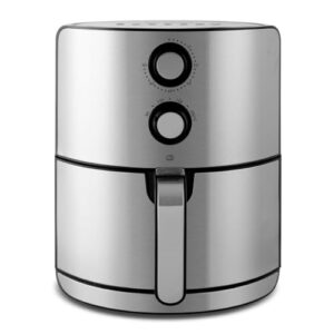 Fritadeira de ar de 4,6 litros, preto e aço inoxidável, display analógico, 1500 W (220)