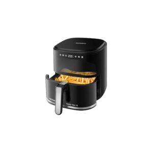 Fritadeira Elétrica Air Fryer Digital, 5 Litros, Preta, 1350W, Display LED, Controle de Temperatura 80-200°C, Timer 60 Min, Cesto Antiaderente Removível, 220V
