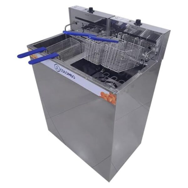 Fritadeira Elétrica Água e Óleo JL Colombo Gabinete 2 Cubas 18 Litros Cada 8000W 148203