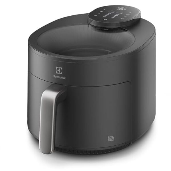 Fritadeira Elétrica sem oleo com visor 360 Air fryer 5.1L digital potência 1500W Electrolux EAF170 Cinza 220v