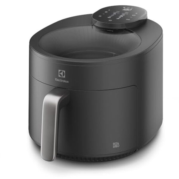 Fritadeira Elétrica sem oleo com visor 360 Air fryer 5.1L digital potência 1500W Electrolux EAF170 Cinza 127v
