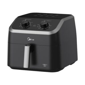 Fritadeira Midea Air Fryer 8,5L, design com dois botões, ampla faixa de temperatura de 80°C a 200°C, cesto antiaderente e prato para vegetais, 1900W, 220V, FWM85P2