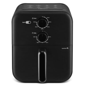Fritadeira Sem Óleo Capacidade de 4L, Midea, 1400 W, Aquece Em 10-60 min 80℃ a 200 ℃, Air Fryer Com Fluxo de Ar de 360°, Fritadeira Eletrica, Design Compacto, Preto, 110V, MAF400P0APK
