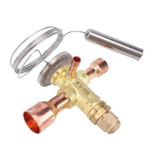 FTVOGUE Válvula de Expansão Termostática, Capacidade de 27KW 7,5TR Com Saí de Entrada de 5/8 pol., Para R22 R407C R404A R507 R134a R410A R32 R452B R454B HVAC Bomba de Calor Ar