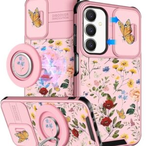 Funermei Capa para celular Samsung Galaxy A25 5G - [2 em 1] Capa de telefone feminina fofa para meninas, design exclusivo, capa de câmera compatível com suporte de anel MagSafe para Samsung A25 5G