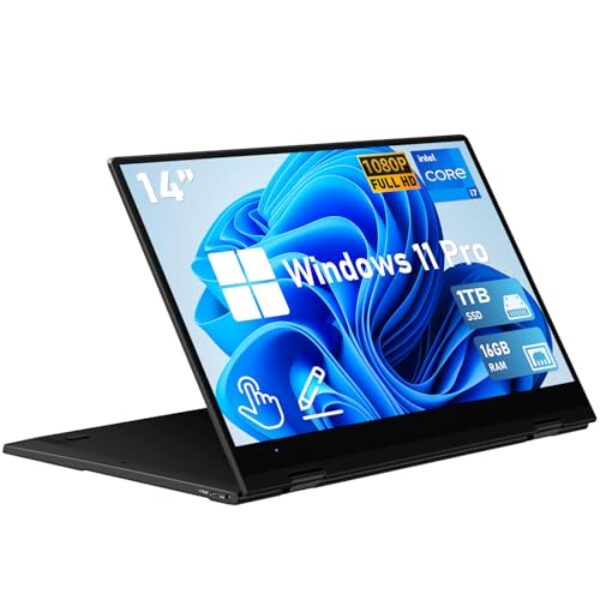 FUNYET Laptop com tela sensível ao toque, laptop para jogos 2 em 1 de 14 polegadas, Core i7-1265U (até 4,8 GHz), 16 GB de RAM, SSD de 1 TB, 1920 x 1080, teclado retroiluminado, Wi-Fi 6, BT5.2, Win 11