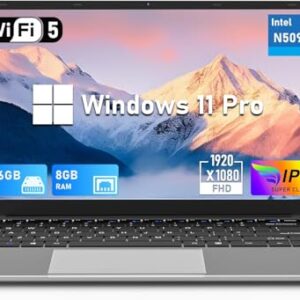 FUNYET Laptop para jogos de 14 polegadas, laptop N5095, 8 GB RAM 256 GB SSD, ângulo aberto 180, Win 11 Pro, 5G WiFi, BT 4.2, Mini HDMI