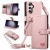 Furiet Capa carteira para Samsung Galaxy A56 5G Bolsa de bolso com zíper com alça de pulso, suporte de couro PU flip fólio porta-cartões acessórios capa de celular para A 56 56A LTE mulheres meninas