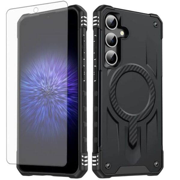 Furill Capa de telefone para Samsung Galaxy A36/A56 5G Magsafe protetor de tela de vidro temperado capa de celular resistente à prova de choque resistente à prova de choque proteção magnética A 36 36A