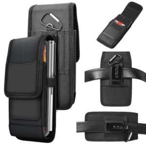 Furill Coldre de telefone para Samsung Galaxy S24Plus/S25Plus/A06/A17/A16 Suporte de telefone masculino para cinto de nylon com clipe de cinto bolsa de transporte com suporte para cartão para iPhone