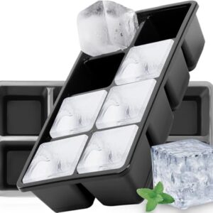 Furnsii Bandeja grande para cubos de gelo com tampa, pacote com 2 bandejas de silicone para cubos de gelo, sem BPA e certificado LFGB, empilhável e seguro para lava-louças para mingau de bebê, cerveja