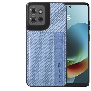 Futanwei Capa carteira para Motorola Moto G Play 2026 com suporte para cartão | Capa para Moto G 2026 5G [design padrão de fibra de carbono] [2 compartimentos para cartão de crédito embutidos] Capas