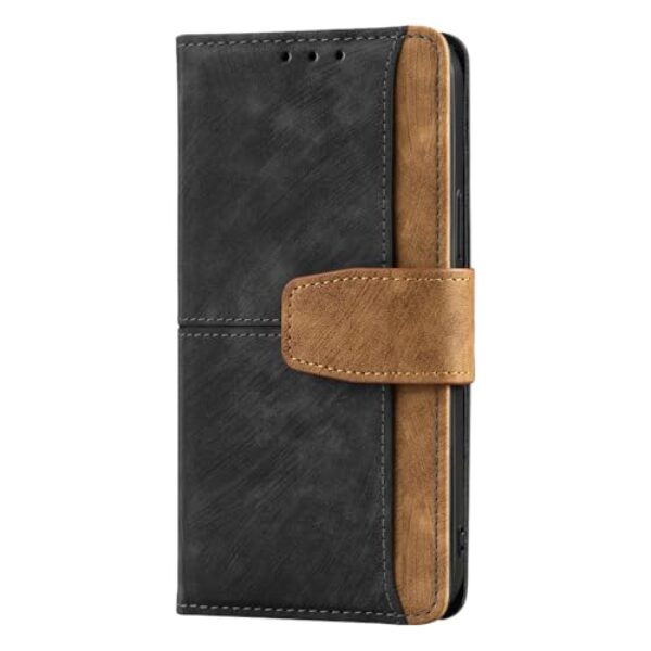 FWYANZH Capa carteira para iPhone 17 Pro Max/17 Pro/Air/17, capa de couro fosco flip com função de suporte fecho magnético capa à prova de choque, preta, 17