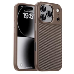 FWYANZH Capa para iPhone 17 Pro Max/17 Pro/Air/17, capa de ajuste fino, textura de fibra de carbono, minimalista, proteção contra quedas, metálica, 17 Pro