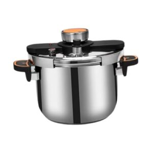 FytStycale Panela de Pressão de aço Inoxidável, Panela, Panela de Pressão de Sopa de Guisado a Gás com Trava Manual para Casa, 6L
