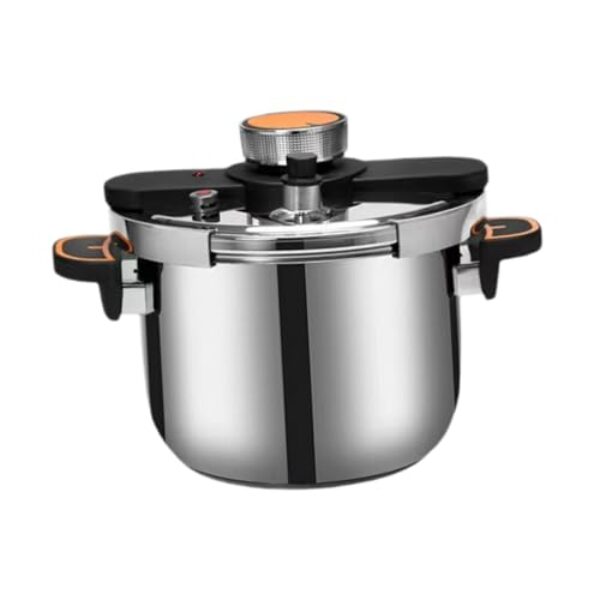 FytStycale Panela de Pressão de aço Inoxidável, Panela, Panela de Pressão de Sopa de Guisado a Gás com Trava Manual para Casa, 6L