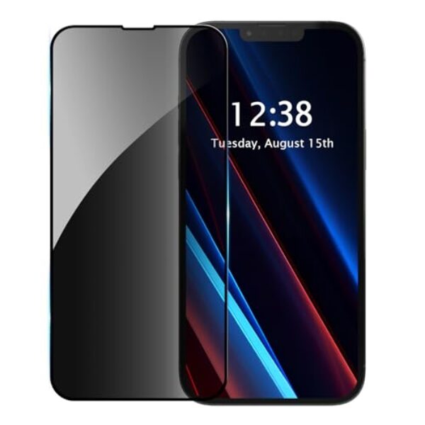 GANGANPRO Pacote com 1 protetor de tela de privacidade compatível com Motorola Moto G06 Power/G06, HD preto 9H dureza, cobertura antiespião, vidro temperado privado, suporta desbloqueio de impressões