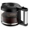 Garrafa de café de vidro compatível com máquina de café expresso Delonghi, substituição de cafeteira de 10 xícaras com tampa removível - AS00000675