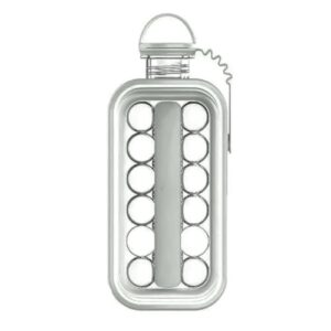 Garrafa de Gelo Portátil Squeeze, Forma de Gelo para Fazer Cubos de Gelo e Usar como Squeeze, Ideal para Academia, Caminhada e Piquenique(Cinza)