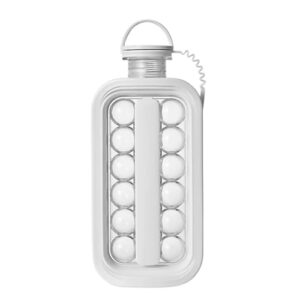 Garrafa de Gelo Portátil Squeeze, Forma de Gelo para Fazer Cubos de Gelo e Usar como Squeeze, Ideal para Academia, Caminhada e Piquenique(Branco)