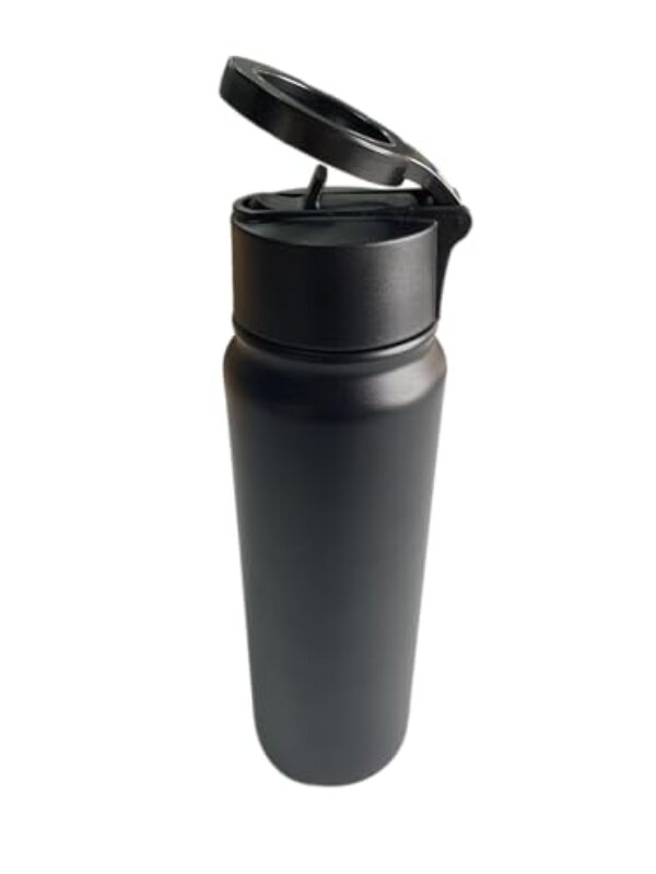 Garrafa de água isolada com suporte magnético para telefone compatível com MagSafe e iPhone, ímã de dupla face, quente 12H frio 24H, suporte de telefone para garrafa de água de aço inoxidável para