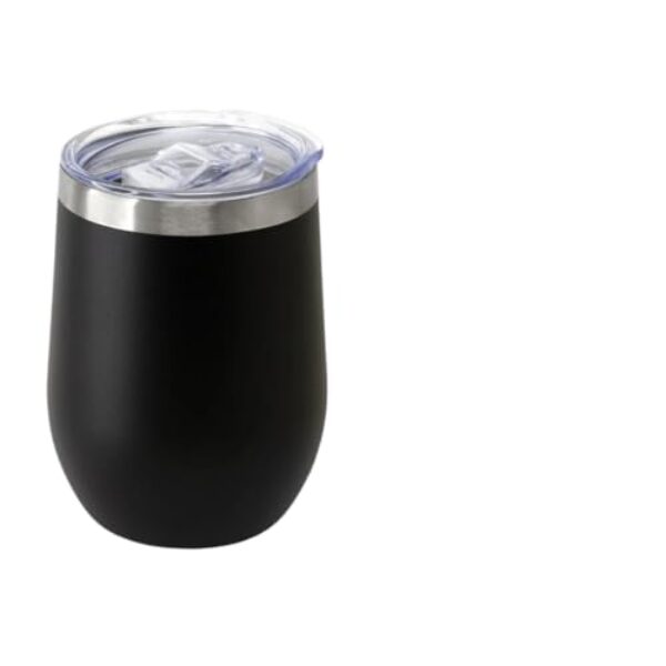 Garrafa TéRmica PortáTil，Copo Cafe Termico Copo Cuia Térmico em Inox com Tampa AcríLica 350ml(Preto)