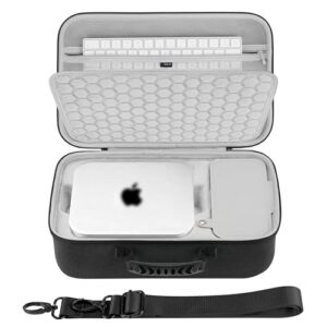 Geekria Capa rígida, compatível com Apple Mac Studio para M1/M2/M4 Max, M1/M2/M3 Ultra, bolsa de transporte de viagem para computador desktop (cinza escuro)