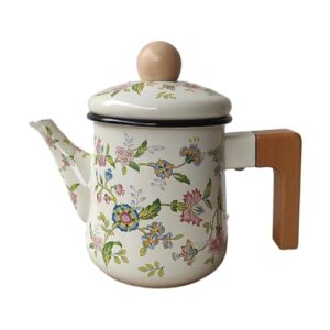 Generic Cafeteira Esmaltada com Cabo de Madeira, Ideal para Escritório, Hotel E Festas.