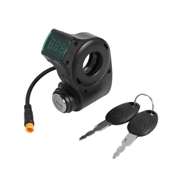 Generic Trava de interruptor para bicicleta elétrica com duas chaves, interruptor de alimentação, conjunto de trava de controle de guidão portátil e estável,