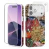 GEQCDBN Capa compatível com iPhone 17 Pro, com azulejos de mosaico de sol fofos femininos macios e finos TPU à prova de choque e estética para mulheres meninas 16 cm multicolorido