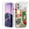 GEQCDBN Capa compatível com iPhone 17 Pro, moda fofa colagem kawaii anime feminino macio fino TPU à prova de choque estética capa protetora para celular para mulheres meninas 16.0 cm multicolorido