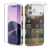 GEQCDBN Capa protetora para celular compatível com iPhone 17 Pro, com azulejo CuteFunky feminino macio e fino TPU à prova de choque para mulheres meninas 16 cm multicolorido
