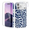 GEQCDBN Capa protetora para celular compatível com iPhone 17 Pro, moderna, bonita, abstrata, floral, feminina, macia, fina, TPU à prova de choque, estética para mulheres e meninas, 16 cm