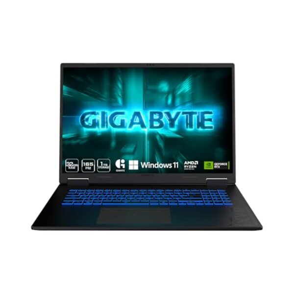 GIGABYTE Laptop para jogos A18-165Hz 2560x1600 WQXGA - NVIDIA GeForce RTX 5070 - AMD Ryzen 7 260-1TB SSD com 32GB DDR5 RAM - Windows 11 Home - Aço preto
