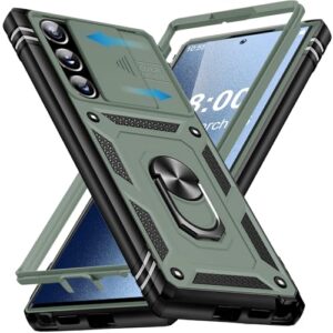 Giyer Capa protetora para Samsung Galaxy S25 Ultra com protetor de tela, à prova de choque, à prova de quedas, resistente e resistente, suporte de anel resistente, capa protetora para Samsung S25