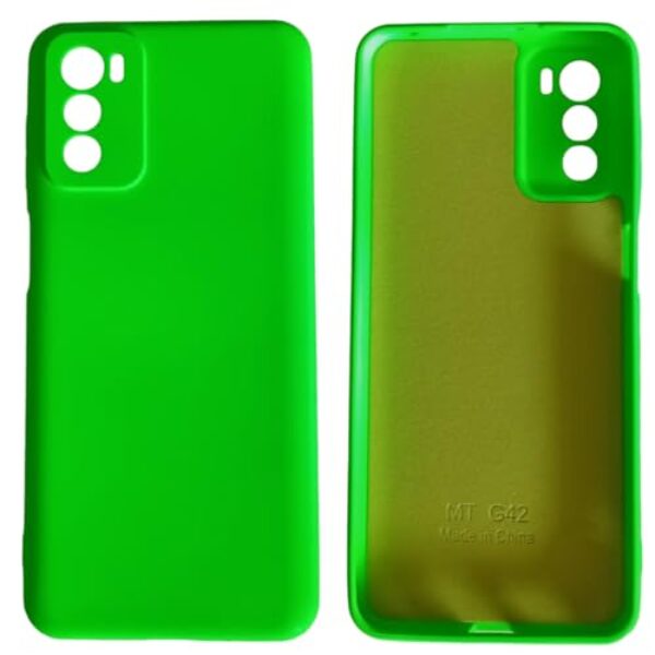 [GL CASES] Capa Moto G42 Capinha Moto G42 Case Aveludada Anti Impacto Reforçada Silicone Emborrachado Com Proteção De Câmera (Verde Limão)
