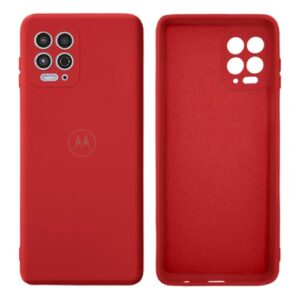 [GL CASES] Capa Motorola Moto G100 Capinha Moto G100 Case Aveludada Anti Impacto Reforçada Silicone Emborrachado Com Proteção De Câmera (Vermelho)