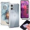 [GL CASES] KIT Capa Capinha Case Motorola Moto G24 Slim Clear Anti Impacto Reforçada Silicone Transparente Flexível Anti Choque + Pelicula Motorola Moto G24 De Vidro 3D Cobertura Total