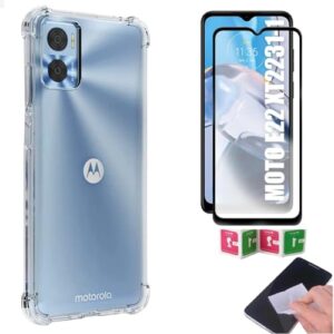[GL CASES] Kit Capa Moto E22 Case Capinha Motorola Moto E22 Anti Impacto Reforçada Silicone Transparente Flexível Proteção De Câmera + Pelicula De Vidro 3D 9H Cobertura Total