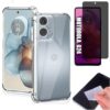 [GL CASES] Kit Capa Motorola Moto G24 Case Capinha Anti Impacto Reforçada Silicone Transparente Flexível Proteção De Câmera + Pelicula Motorola Moto G24 De Privacidade Vidro Anti Spy Espião