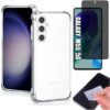 [GL CASES] Kit Capa Samsung Galaxy M55 Case Capinha Anti Impacto Reforçada Silicone Transparente Flexível Proteção De Câmera + Pelicula Samsung Galaxy M55 De Privacidade Vidro Anti Spy Espião