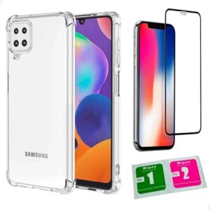 [GL CASES] Kit Capinha Case Capa Silicone Transparente Anti Impacto + Película De Vidro 3D Para Samsung Galaxy A12