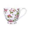 Glen Mila Caneca de café fofa de 473 ml para mulheres Bone China Caneca de café fofa canecas de Natal presentes de aniversário para mães amigas (caneca branca de jardim)
