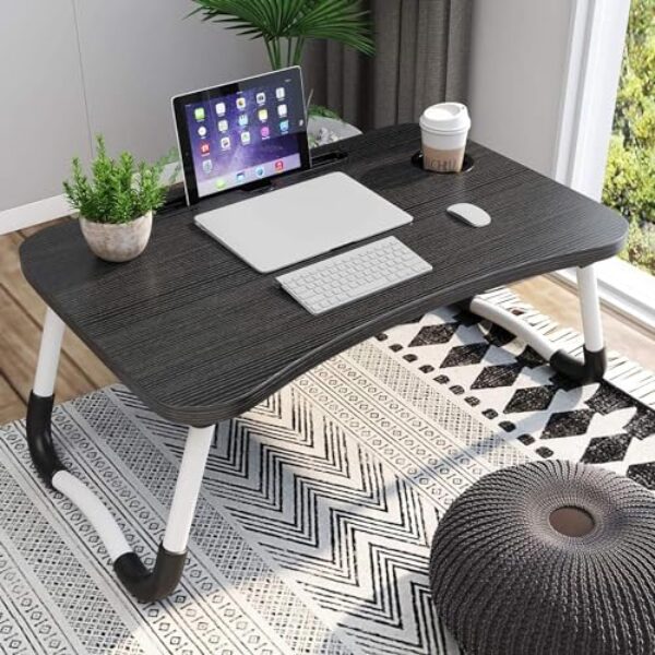 GLETSF Bandeja de cama portátil, mesa dobrável para laptop, mesa ergonômica multifuncional para laptop no sofá cama, mesa, 60 x 40 x 28 cm,