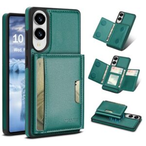 Godzoen Capa carteira para Samsung Galaxy S25 Edge, carteira magnética destacável 2 em 1, suporte para cartão com bloqueio RFID, compartimento para cartão de couro sintético moderno e design dobrável